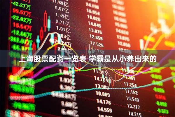 上海股票配资一览表 学霸是从小养出来的