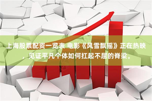 上海股票配资一览表 电影《风雪飘摇》正在热映，见证平凡个体如何扛起不屈的脊梁。
